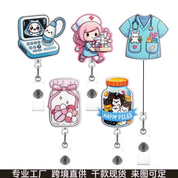 Wholesale Acrylic glitter doctor and nurse uniform pull tabs