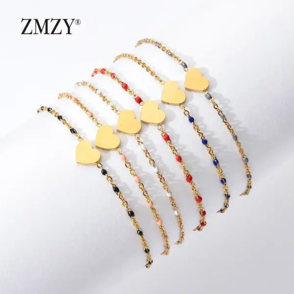 Simple Style Heart Shape Stainless Steel Plating Bracelets