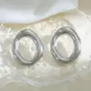 Wholesale Vacuum Electroplating (In Furnace) Plated 18K Real Gold Geometric Oval 304 Stainless Steel Stud Earrings Vintage Novelty Design