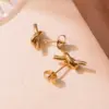 Wholesale 304 Stainless Steel Plastic Knot Ion Plating (IP) 18K Gold Plated Cute Classic Style Waterproof Non Tarnish Multicolor-Golden Yellow Ear Studs