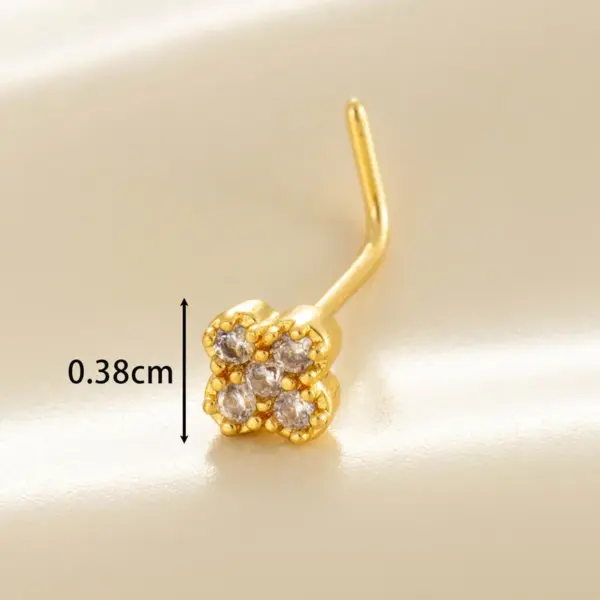 Wholesale 1 Piece Nose Rings & Studs Casual Classic Style Heart Shape Flower Butterfly Copper Flowers Butterfly Zircon Nose Rings & Studs Nose Pin
