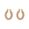 Wholesale PVD Coated Real Gold Plated 18K Gold Geometric 304 Stainless Steel Fashion Waterproof Non Tarnish Hoop Earrings