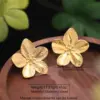 Wholesale 1 Pair Sweet Streetwear Flower Petal Flowers 304 Stainless Steel Imitation Gold Electroplating Ear Studs