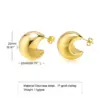 Wholesale 1 Pair Simple Style Solid Color Plating 201 Stainless Steel 18K Gold Plated Stainless Steel Earrings