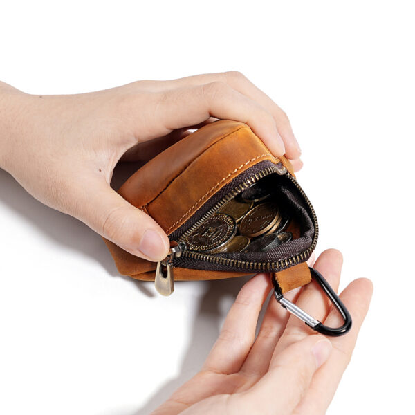 Wholesale Crazy Horse Leather Waist Wallet Coin Purse Multifunctional Genuine Leather Key Pouch