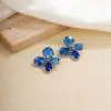 1 Pair Nordic Style Sweet Flower Plating Inlay Copper Zircon K Gold Plated Ear Studs