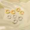 Wholesale PVD Coated Real Gold Plated 18K Gold Solid Color 304 Stainless Steel Retro Waterproof Non Tarnish Ear Studs