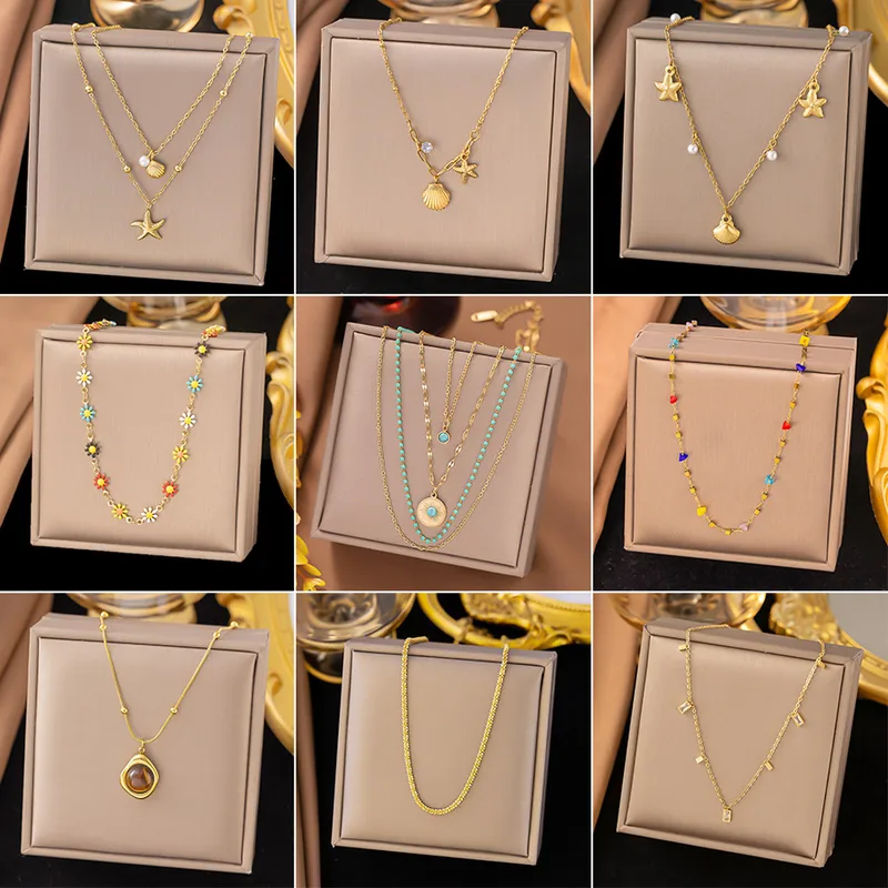Wholesale Titanium Steel Necklace Elegant Simple Versatile High-End Sensation Jewelry Geometric Pattern Women's Fashion Aessory