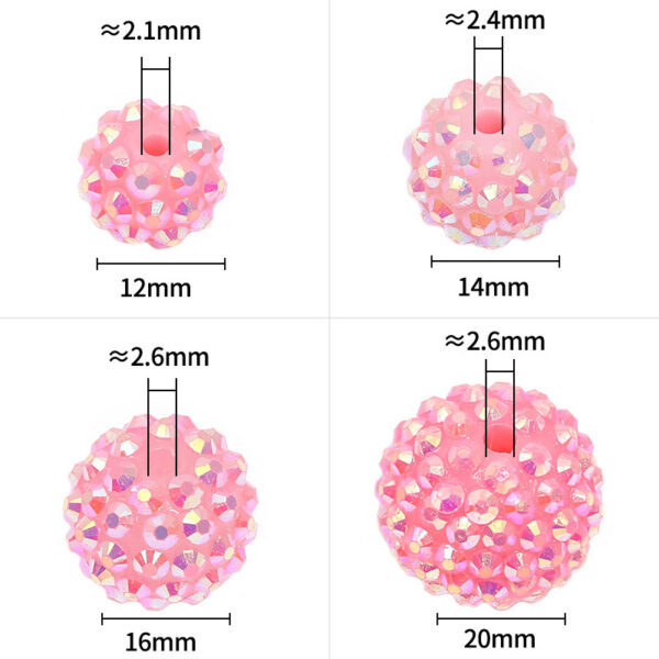 Wholesale Colored diamond studded bead