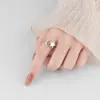 New Rotating Star And Moon Cross-bright Copper Zircon Index Finger Ring