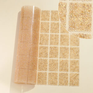 14 light yellow round beads / Geometric special-shaped resin hot-melt adhesive tape [whole piece 24*40cm, small square 3*4cm]