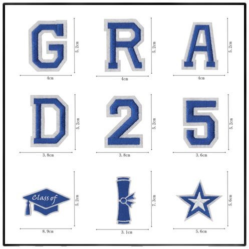 Wholesale 2025 Graduation Season Embroidery Cloth Stickers Fashion All-match Learning Style Computer Embroidery Chapter Ironing Adhesive Cloth Applique Patch