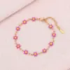 Wholesale Water Plating 18K Gold Plated Flower Stainless Steel Basic 304 Stainless Steel Bracelets