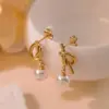 Wholesale 304 Stainless Steel Plastic Knot Ion Plating (IP) 18K Gold Plated Cute Classic Style Waterproof Non Tarnish Multicolor-Golden Yellow Ear Studs