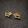 oly-338f7bf879bafd42da00e5edaa62c089 Wholesale PVD Coated 18K Gold Real Gold Plated Dog 304 Stainless Steel Simple Style Waterproof Non Tarnish Ear Studs