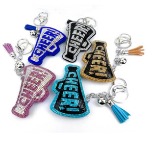 Wholesale diamond-encrusted English letter CHEER key chain