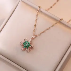 X0148 Snowflake Rotating Necklace