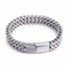 Wholesale Spot explosions Europe and the United States new titanium steel bracelet men's bracelet stainless steel double row square chain magnet buckle bracelet