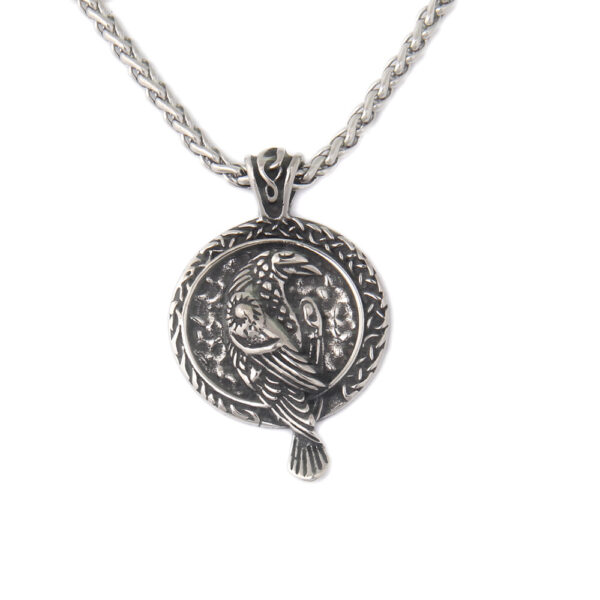 oly-339cf25bc66fe814074b1fdf29a0cac2 Wholesale Nordic Viking Crow Amulet pendant necklace black bird Celtic Eagle men vintage jewelry