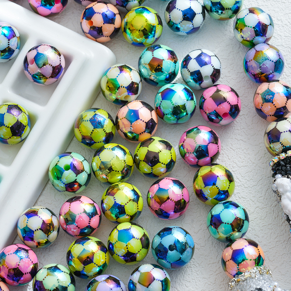 Wholesale Football Colorful Mixed Shaped Perforated Beads