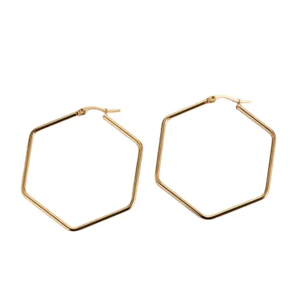 Wholesale PVD Coated Imitation Gold Heart 304 Stainless Steel Simple Style Waterproof Non Tarnish Earrings