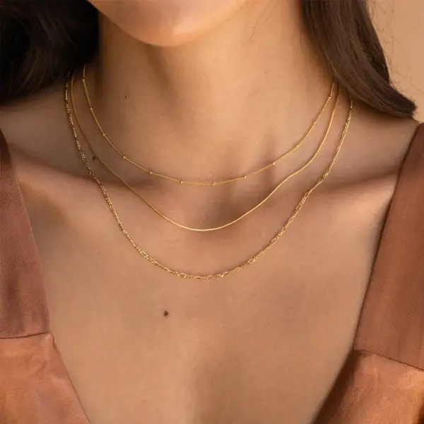 Wholesale Jewelry Simple Style Geometric Solid Color Titanium Steel Chain Necklace