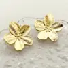 Stainless Steel Flower PVD Coated Stone-Free Real Gold Plated Gold Plated Casual Cute Sweet Waterproof Non Tarnish lishing Plating Gold Ear Studs