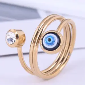 304 Stainless Steel Stainless Steel Eye Electroplated Golden Plated Fashion