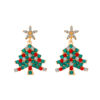 Wholesale European and American Exaggerated Creative New Diamond-encrusted Christmas Tree Earrings Personalized Elegant Christmas Diamond Earrings Earrings Women