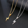 Wholesale Lightning Stainless Steel Pendant Necklace Clavicle Chain