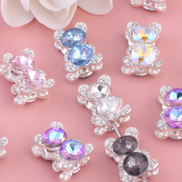 oly-33ab845732a8b984ca93e88b05b0d830 Wholesale Heavy double-sided alloy bear diamond ball DIY Fancy Beads