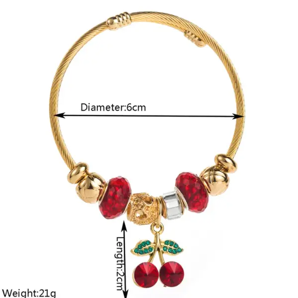 Elegant Sweet Cherry Key 304 Stainless Steel Alloy Bangle In Bulk