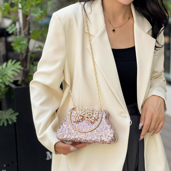 Wholesale Personalized Sequin Evening Bag Niche Textile Shoulder Crossbody Bag