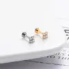1 Piece 316L Stainless Steel Pure Titanium Copper Zircon Ear Cartilage Rings & Studs Crown Waterproof Non Tarnish Surgical Steel Women'S