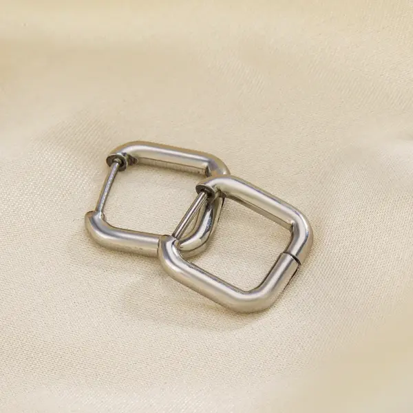 Wholesale PVD Coated 18K Gold Plated Square 304 Stainless Steel Simple Style Waterproof Non Tarnish Earrings