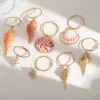 Wholesale Ion Plating (IP) 18K Gold Plated Conch Shell 304 Stainless Steel Natural Exaggerated Marine Style Beach Drop Earrings