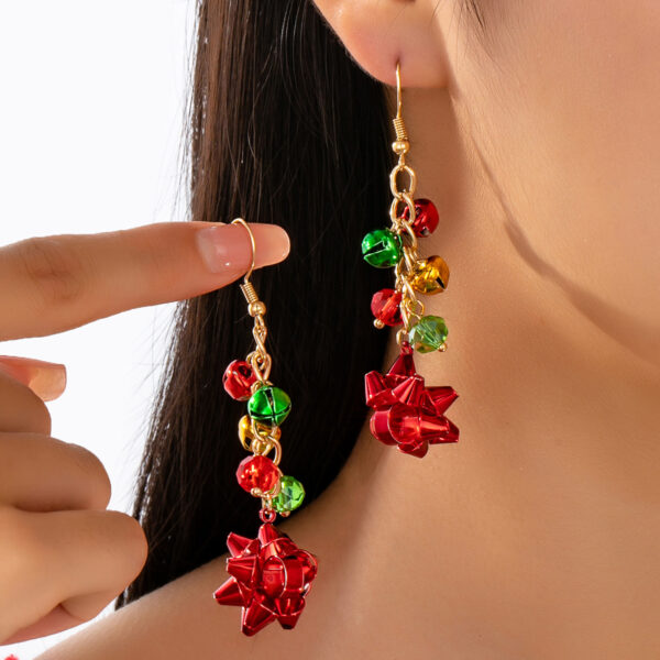 Wholesale Christmas tree bell beaded snowman earrings