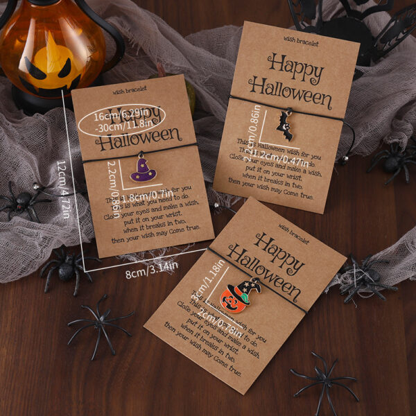 oly-33ba1fd7144a0920b6d763ff88bc633b Wholesale New pumpkin ghost skull woven bracelet, a unique and exaggerated Halloween series pendant jewelry, available on Amazon cross-border e-commerce platforms.