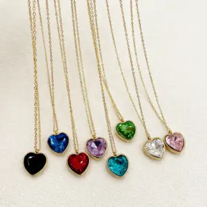 Wholesale PVD Coated Real Gold Plated 14K Gold Heart Shape 304 Stainless Steel Vintage Style Luxurious Waterproof Non Tarnish 304 Stainless Steel
