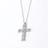 Wholesale Casual Cross 304 Stainless Steel Copper Inlay Gold Plated Silver Plated Zircon Pendant Necklace