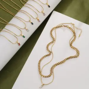 Wholesale Simple Style Geometric Copper 18K Gold Plated Necklace