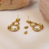1 Pair Vintage Style Classic Style Circle 304 Stainless Steel Imitation Gold Electroplating Ear Studs