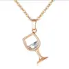 Streetwear Wine Glass Copper Plating Pendant Necklace