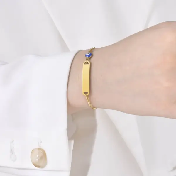 Wholesale PVD Coated Gold Plated Eye 201 Stainless Steel Streetwear Waterproof Non Tarnish 201 Stainless Steel Bracelets