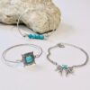 Wholesale Bohemian Style Set Turquoise Leaf Bracelet Ethnic Style Bow Flower Turquoise Bracelet suit