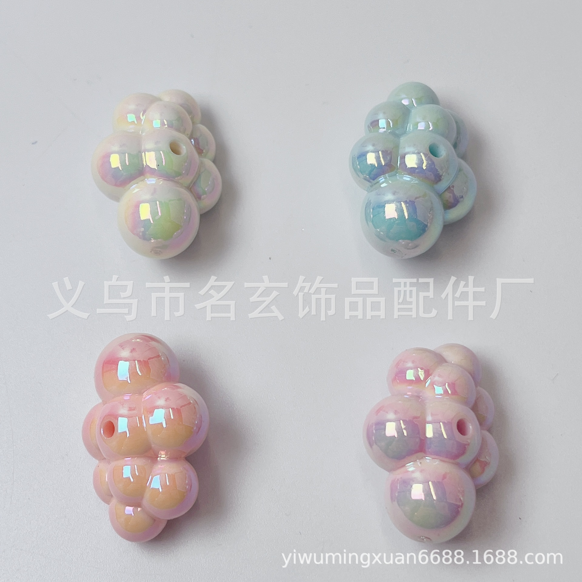 Wholesale Acrylic electroplating non-peeling vertical hole cloud beaded diy cloud mobile phone hanging chain car hanging beaded pen aessories