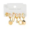 Wholesale 1 Set Modern Style Star Moon Heart Shape Plating Titanium Steel Drop Earrings Ear Studs