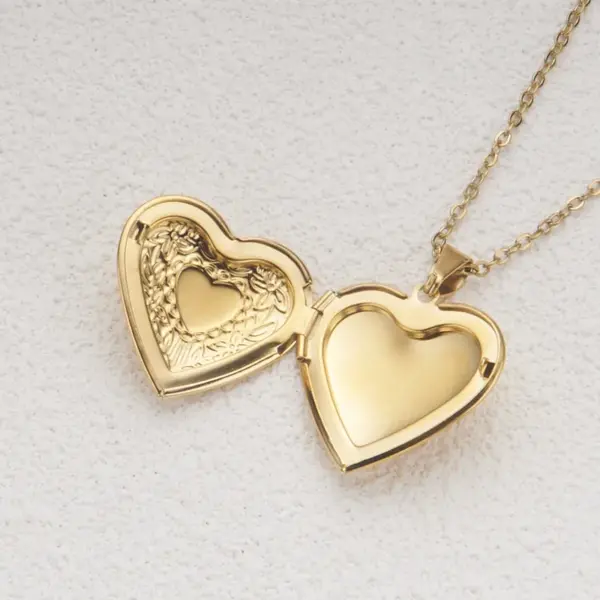 Wholesale Jewelry IG Style Heart Shape 204 Stainless Steel Plating Pendant Necklace Locket Necklace Cable Chain