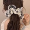 oly-33d81f2ab5195cff2b50da0cb1f71d1f Wholesale Elegant French Style Lace Large Intestine Hair Ring Mori Style All-match Hair Ring Hair Rope Floral Leather Tendon Hair Aessories