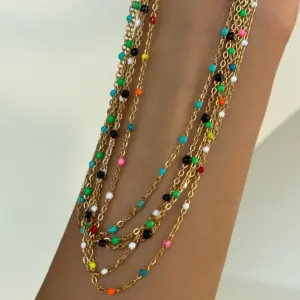 PVD Coated Colorful Stainless Steel Casual Hawaiian Waterproof Non Tarnish 304 Stainless Steel Necklace